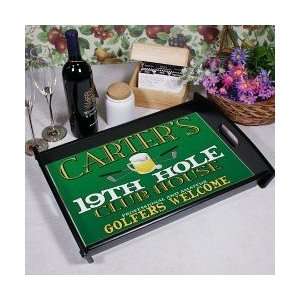  Personalized 19th Hole Golf Lover Gift Serving Tray 