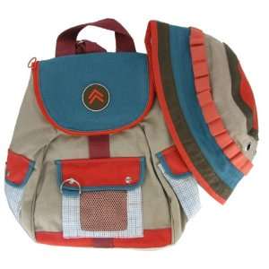  Preppy Orange & Blue Durable Cotton Backpack & Hat by Russ 