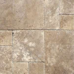  Unfilled And Chipped Travertine Tile in Tuscany Walnut 