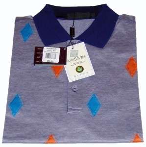 Bugatchi Uomo NWT M Cotton Short Sleeve Mens Golf Polo Shirt Filo di 