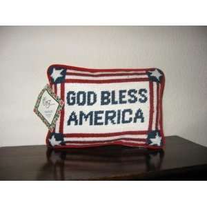  C & F Enterprises God Bless America Needlepoint Pillow 