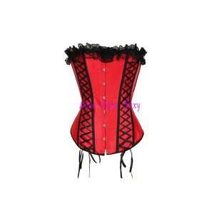 red overbust corset sexy lace corset back lace up boned corset ladies 