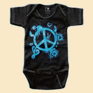  Rebel Ink Baby 107bo612 Peace Foil  6 12 Month Black One 