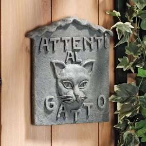 Xoticbrands 10 Italian Art Attenti Al Gatto Cat Wall Sculpture D?cor 