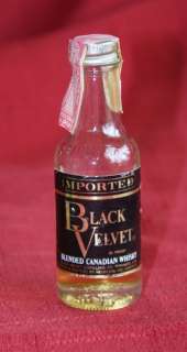 Black Velvet Whiskey Mini Bottle   Older, Unopened  