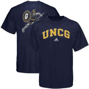 adidas UNC Greensboro Spartans Navy Blue Relentless T shirt (X Large 