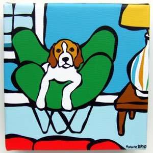  Beagle in Beach House by Marc Tetro. Giclee on Fine Art 