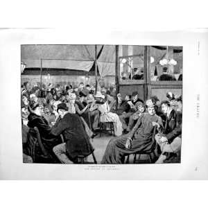   1889 Brighton Pier Music Band Audience Antique Print