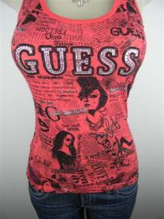 NEW ARRIVAL MARCH  GUESS WOMENS TANK TOP BLACK, WHITE, RED  