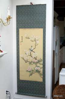 Antique hand painted Chinese scroll signed  