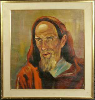 20th C Modern Judaica Art Portrait Signed Ben Moshe O/C  