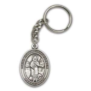  Antique Silver St. Isidore the Farmer Keychain Everything 