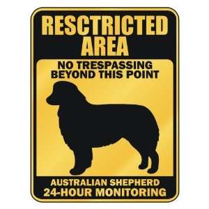  Australian Shepherd Restricted Area Dogs Plastic Sign 