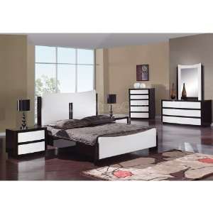   Sila White/ Wenge Platform Bedroom Set (Full) SILA FB