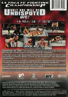 UFC 44   Undisputed   Viewed Only Once   DVD 634991175029  