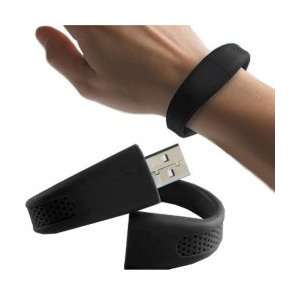  4GB Wrist Band USB 2.0 Flash Drive (Black) Electronics