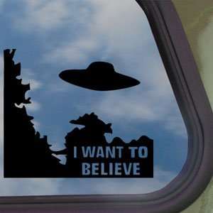  I WANT TO BELIEVE Alien UFO X Files Black Decal Car 