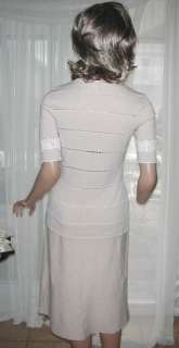 GEIGER Austria   2 pc beige lace top & skirt   Sz 38/8  