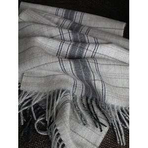  Silver Baby Alpaca Scarf with Fringes Adriano