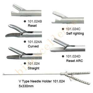 Brand New CE Approved Needle Holder V Type 5X330mm Laparoscopy 