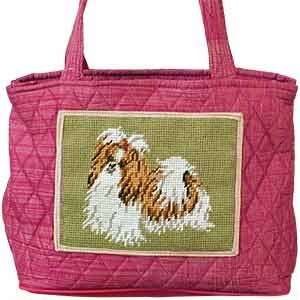  Shih Tzu Quilted Needlepoint Tote 