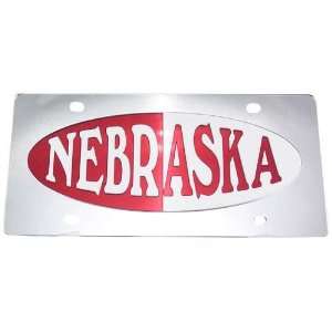  Nebraska Cornhuskers Silver W/White & Red Script Oval 