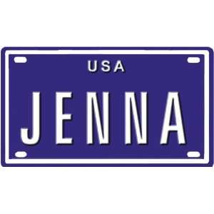 JENNA USA BIKE LICENSE PLATE. OVER 400 NAMES AVAILABLE. TYPE IN NAME 