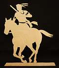 Galloping Indian Handmade Display Wood Silhouette Decoration uwst013