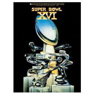 Canvas 36 x 48 Super Bowl XVI Program Print   1982, 49ers vs Bengals 
