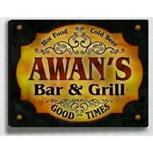  Awans Bar & Grill 14 x 11 Collectible Stretched 