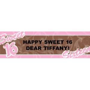 Sweet 16 Birthday Personalized Banner Medium 24 x 80