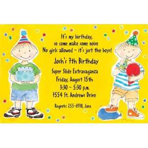  Balloon Busting Boys Invitations