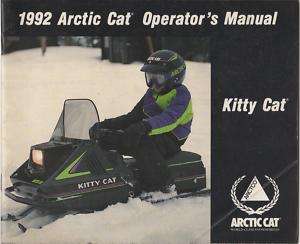 1992 ARCTIC CAT SNOWMOBILE KITTY CAT OPERATOR MANUAL  