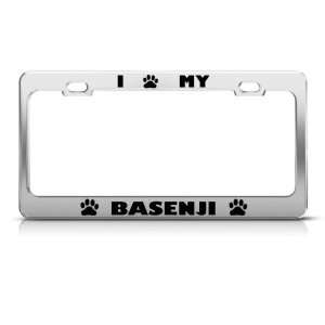 Basenji Dog Dogs Chrome Animal license plate frame Stainless Metal Tag 