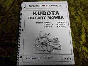Kubota Rotary Mower Model RC44 G17 Operators Manual  