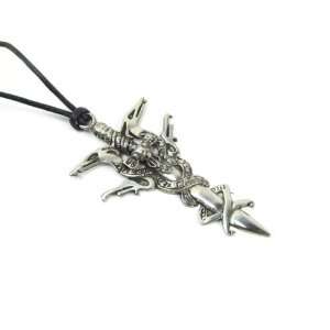 Norse Broadsword Pewter Pendant on Cord Necklace, The Norse Collection