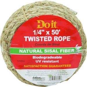  Twisted Sisal Rope, 1/4X50 TWST SISAL ROPE