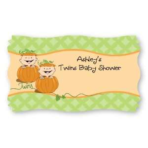  Twin Little Pumpkins Caucasian   Set of 8 Personalized Baby 