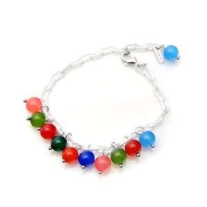  [Aznavour] Lovely & Cute Beads Bracelet / White. Jewelry