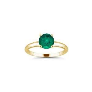  0.85 Cts 6 mm Round Lab Created Emerald Solitaire Ring in 
