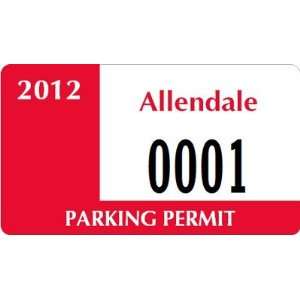  Parking Labels   Design CD10 WindowCling White Permit, 3.5 