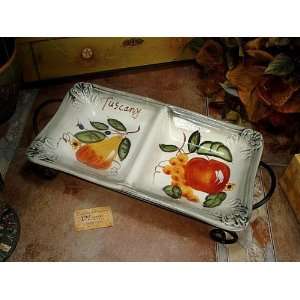  Baby Keepsake 2 Sectional dish Tuscany design with stand 