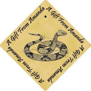   Parchment 6cm Square Gift Tags Copperhead Snake