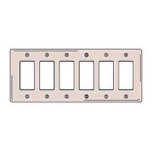   Rectangular Plate, 6 Gang, Standard, Ivory Nylon