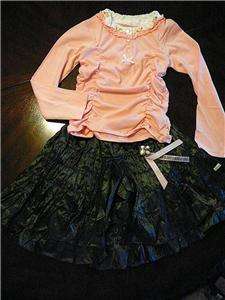 NWT Pom Pom Seresh Skirt Charcoal Silver Roosjes Pink Top 8 128  