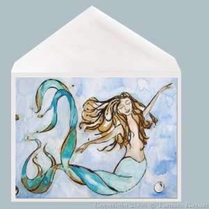 Greeting Card Mermaid Art 5 x 7 inch print of Sweet Dreams by Tamara 