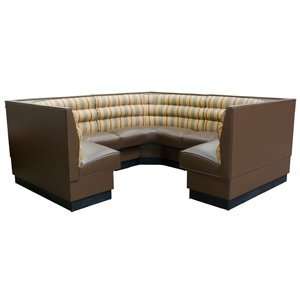   Seating AS 36HO 3/4 3/4 Circle Horizontal Channel Back Corner Booth