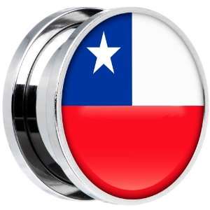  18mm Stainless Steel Chile Flag Saddle Plug Jewelry