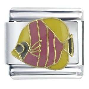 Butterfly Fish Pink Animal Italian Charms Bracelet Link