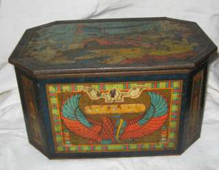 1920 ART DECO EGYPTIAN SHABBY CHIC JEWELRY VANITY BOX  